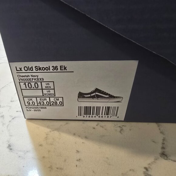 Vans Old Skool 36 LX Premium Skateboarding VN000EFKBX9 Cheetah Navy MENS 10 NEW - Picture 11 of 11